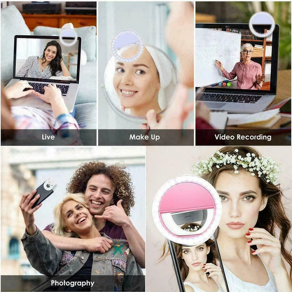 Anneau lumineux LED USB pour selfie iPhone Samsung Xiaomi