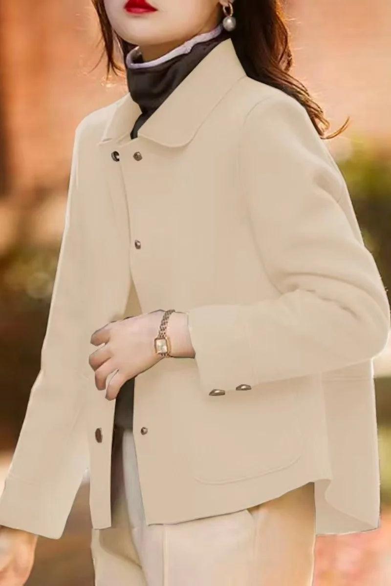 Manteau femme chic 🧥 – Laine courte & col élégant