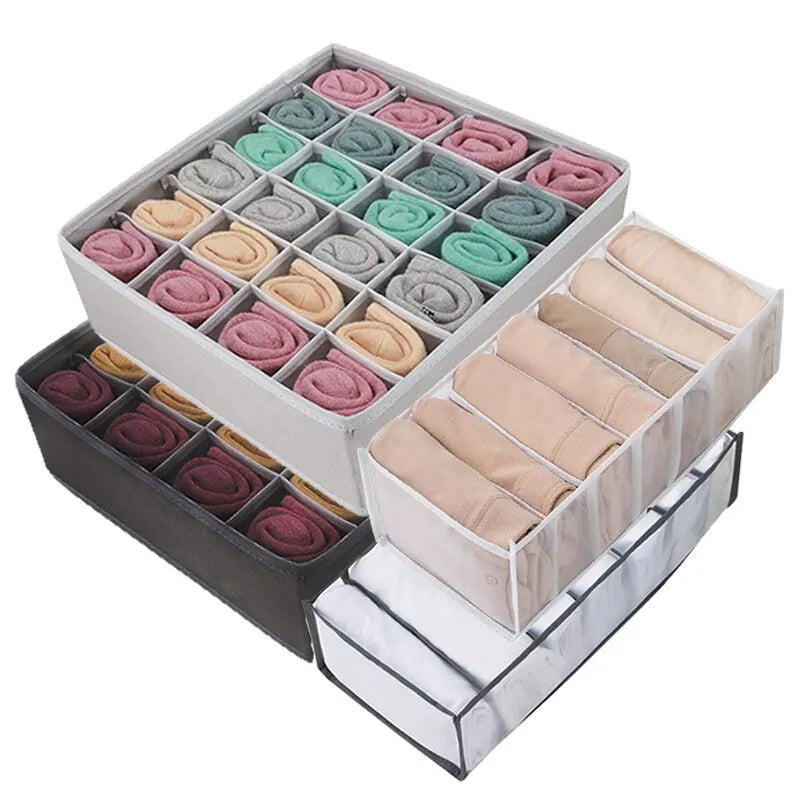 Boîte rangement sous-vêtements 24 cases, pliable et pratique