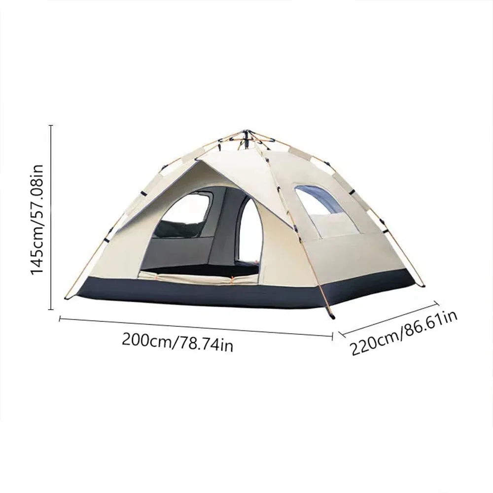 Tente Pop-up 3-4 Personnes – Camping Étanche, Pliante & Portable