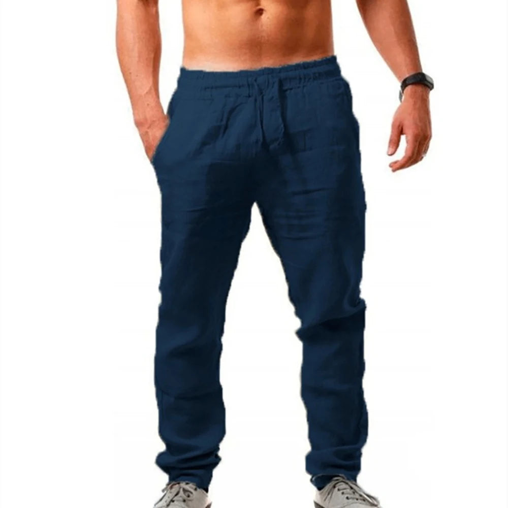 Pantalon Homme Été Lin Coton – Décontracté & Respirant