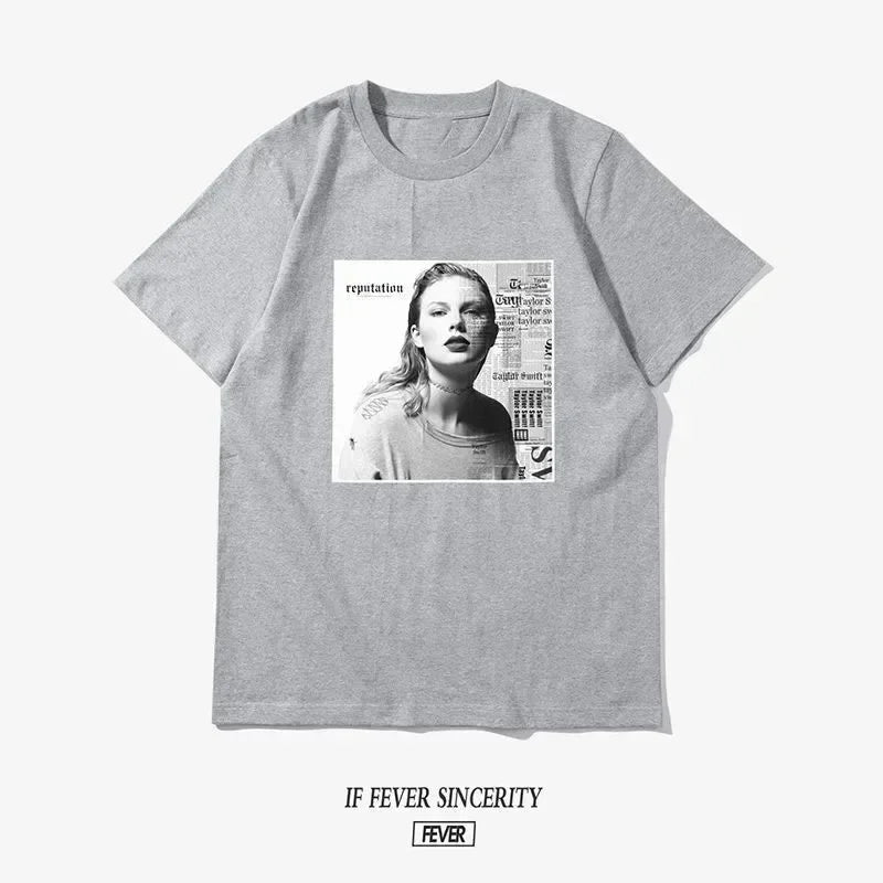 T-shirt unisexe Taylor Swift 1989, col rond, grande taille, été