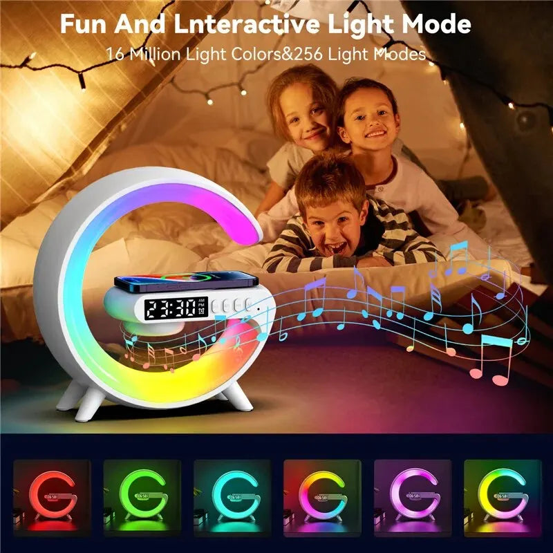 Chargeur sans fil multifonction RGB, haut-parleur et veilleuse rapide