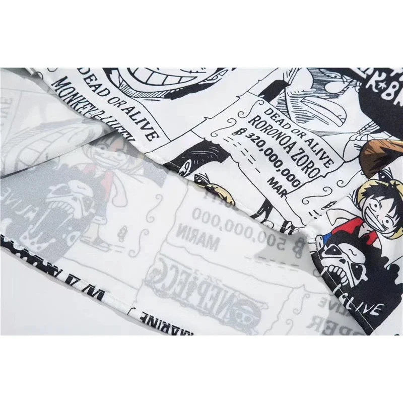 Chemise One Piece Luffy Unisexe – Cardigan Anime Boutonné Été