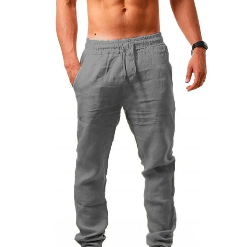 Pantalon Homme Été Lin Coton – Décontracté & Respirant