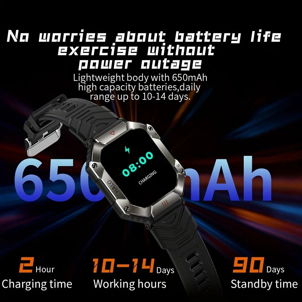 Montre connectée militaire homme GPS, boussole, sport