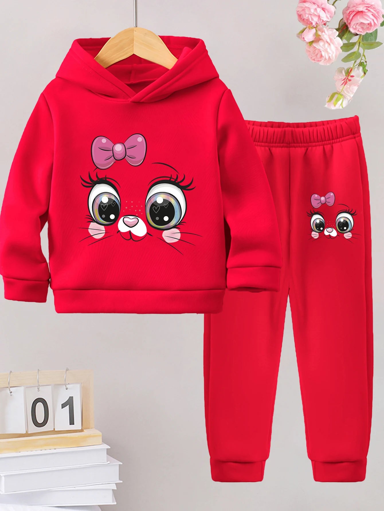 Ensemble sport fille 2 pièces – Sweat à capuche & pantalon chaud