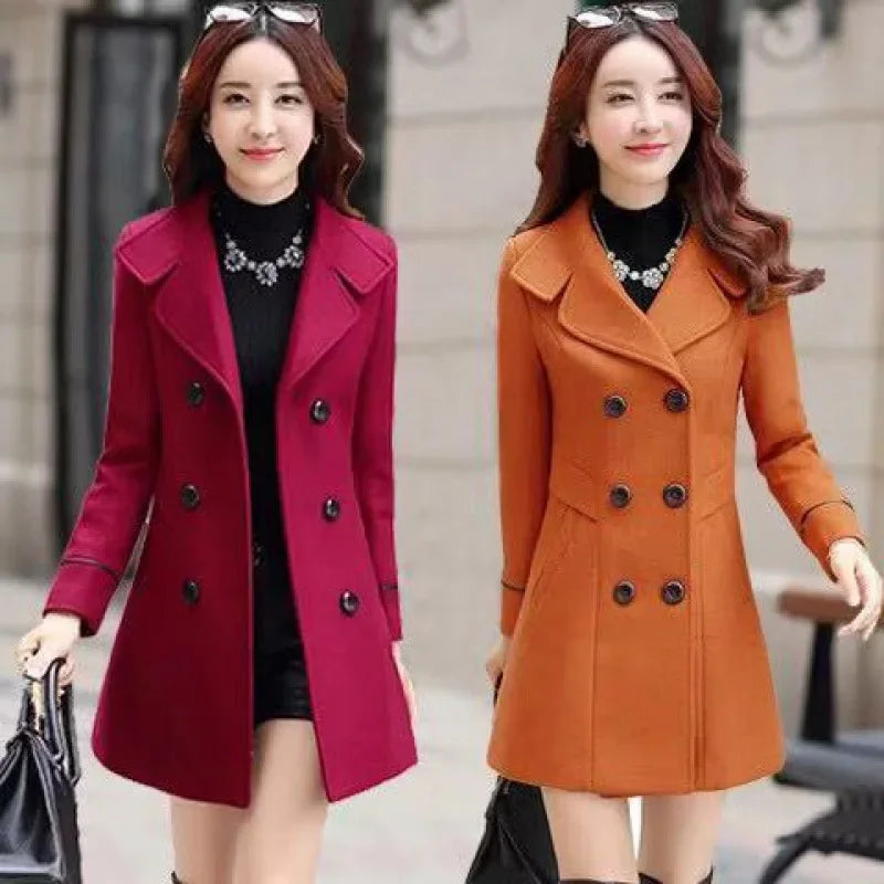 Manteau laine femme automne hiver – Style coréen élégant