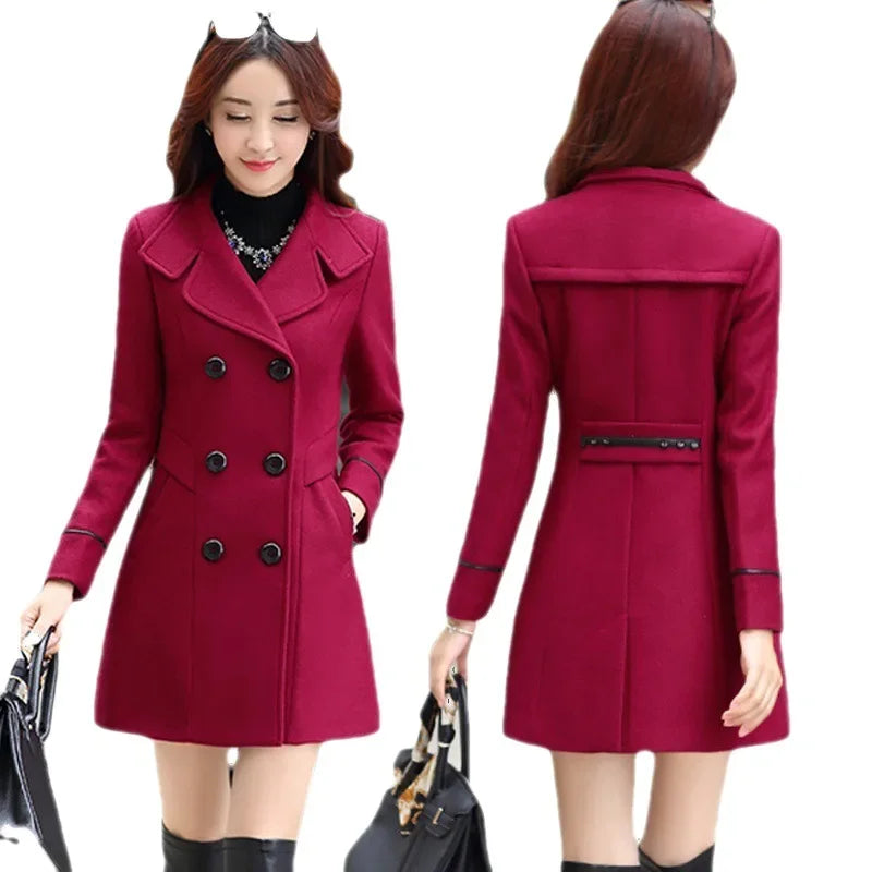 Manteau laine femme automne hiver – Style coréen élégant