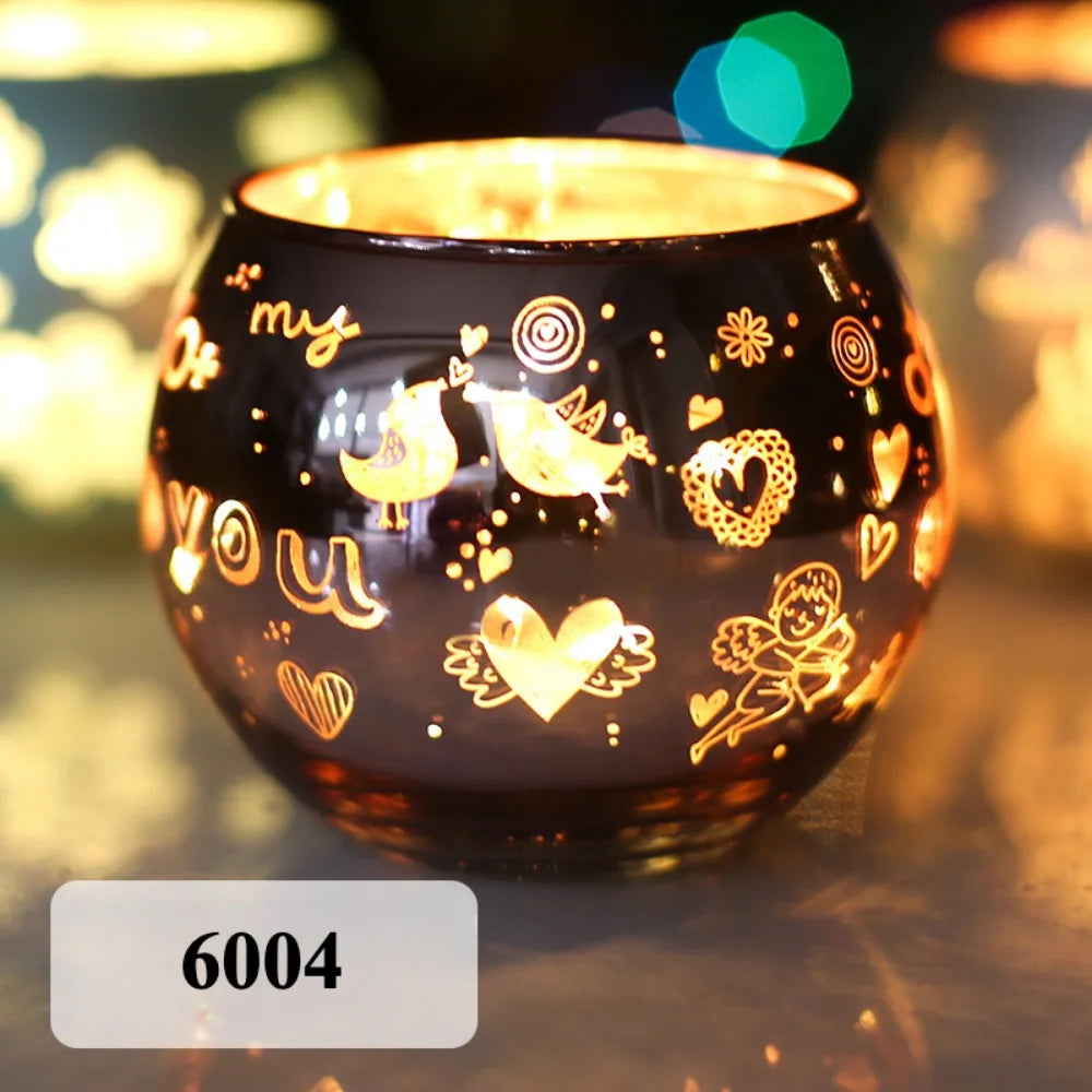 Photophore Étoilé 🎄 Verre Coloré pour Bougie & Déco Noël