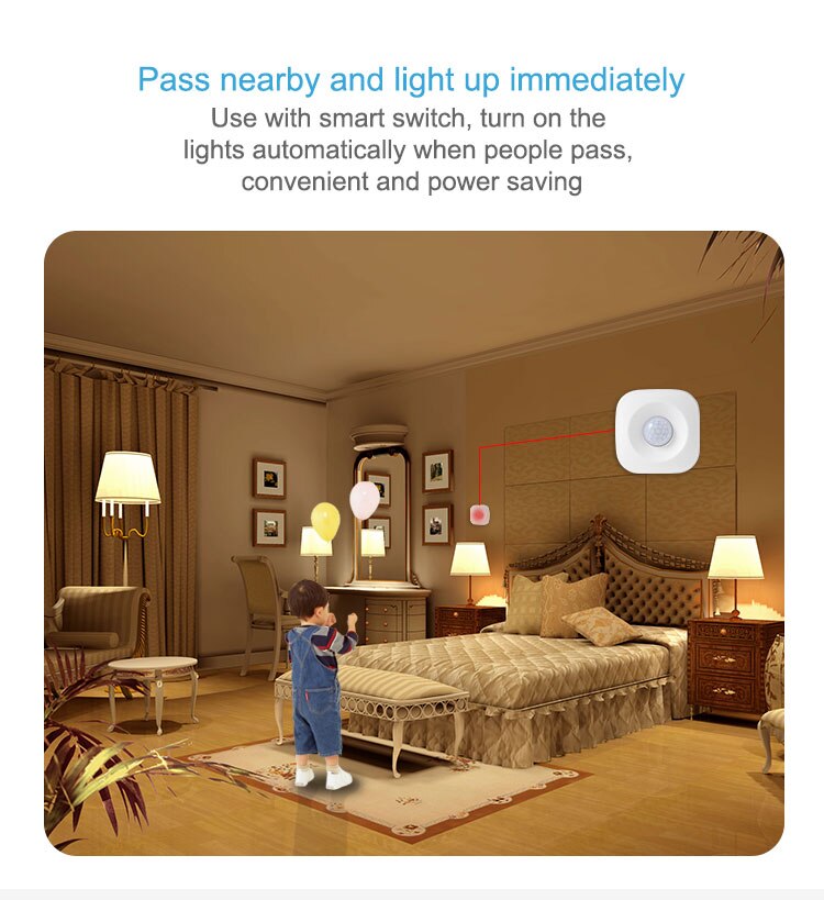 Capteur de mouvement WiFi intelligent compatible Tuya et Google Home