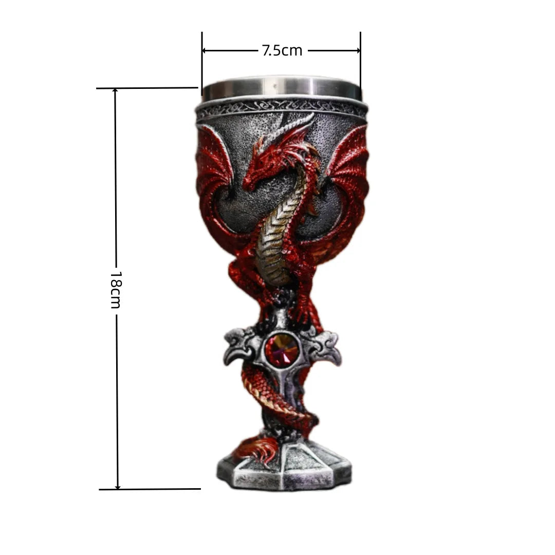 Coupe médiévale décoration dragon 🐉 en inox & résine GTIJARA