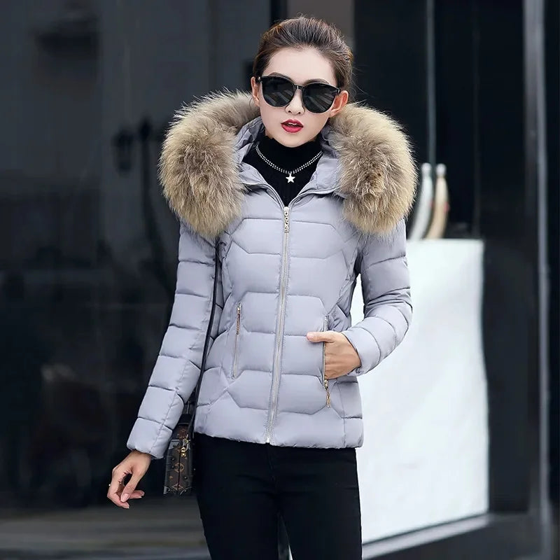 Veste hiver femme – Chaude, légère & col en fourrure