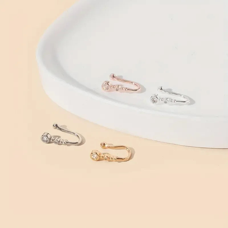 Anneau de Nez Sans Perçage – Chic, Forme U & Zircone Cubique