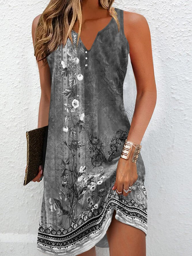 Robe Femme Été Sans Manches – Col V Léger Style Bohème Chic