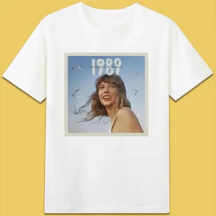 T-shirt unisexe Taylor Swift 1989, col rond, grande taille, été