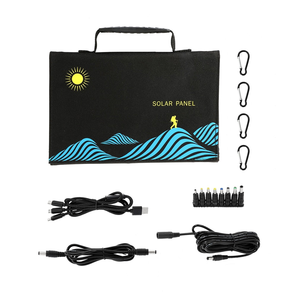 Panneau solaire portable 100W/60W, USB + DC, pliable extérieur
