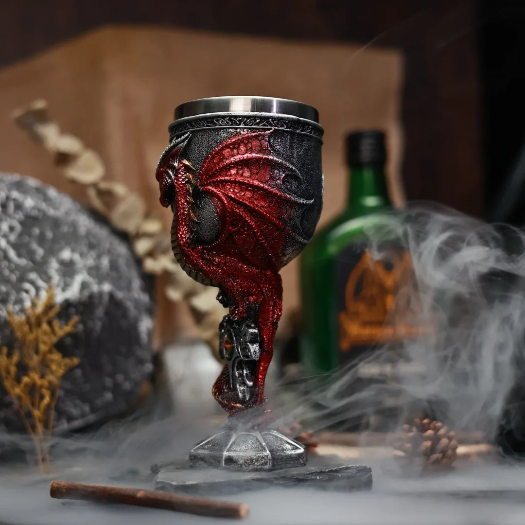 Coupe médiévale décoration dragon 🐉 en inox & résine GTIJARA