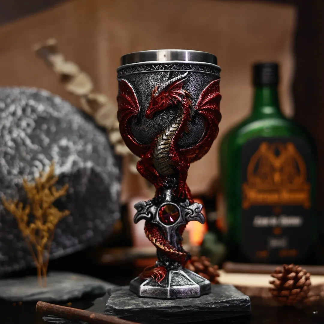 Coupe médiévale décoration dragon 🐉 en inox & résine GTIJARA