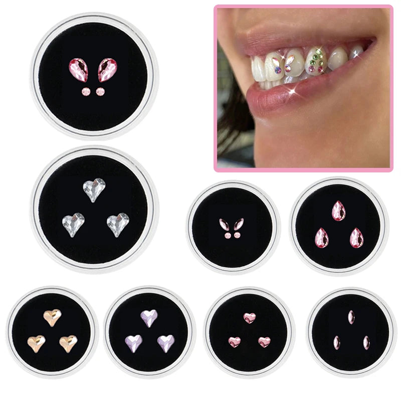 Gemmes Dentaires en Cristal (3pcs) – Décoration Sourire & Dents