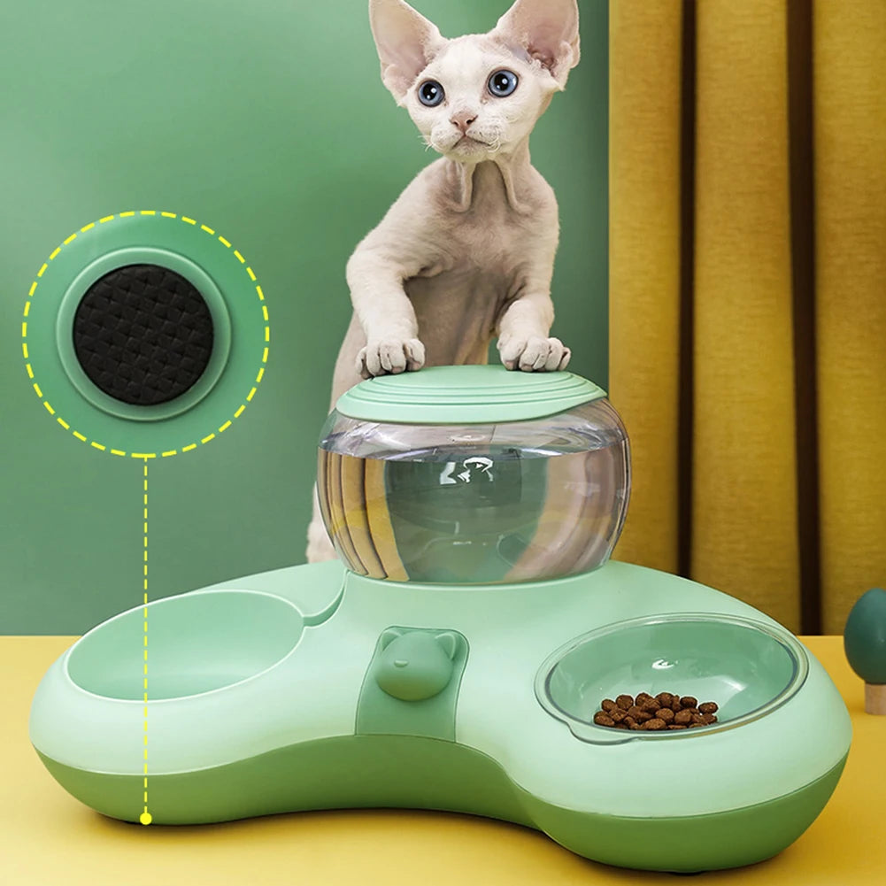 Mangeoire automatique chat/chien avec fontaine et double bol