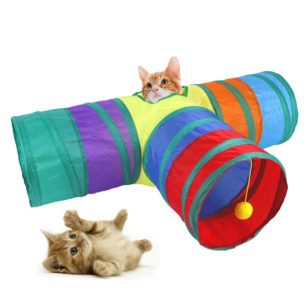 Tunnel pliable, jouet interactif et amusant, pour chiot,chaton