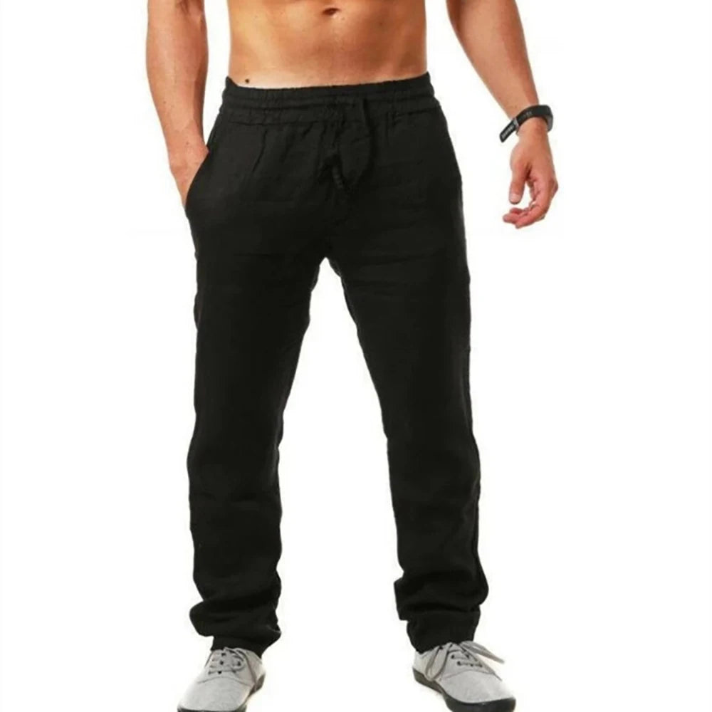 Pantalon Homme Été Lin Coton – Décontracté & Respirant