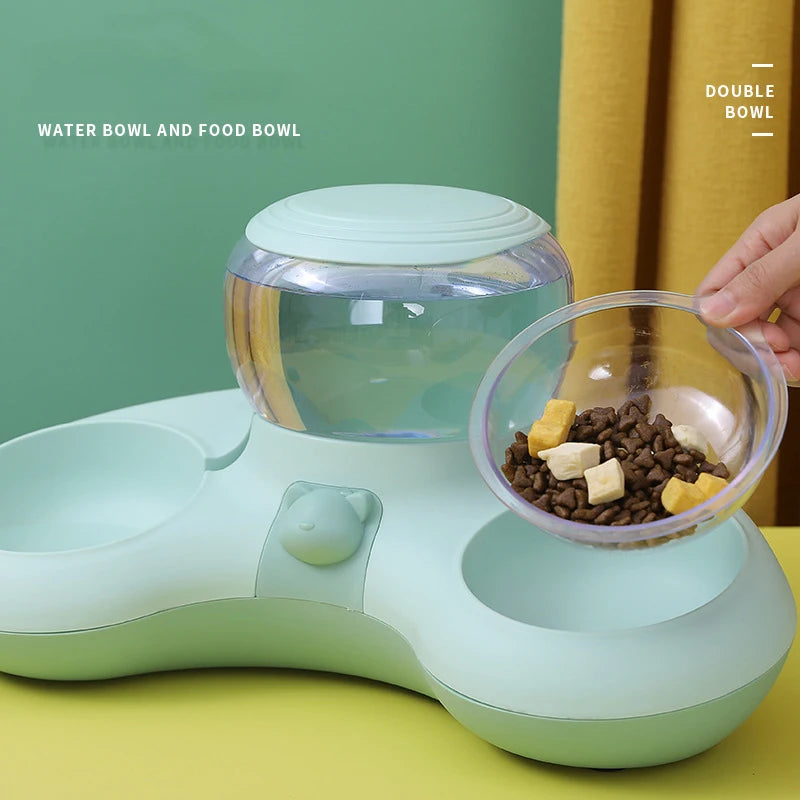 Mangeoire automatique chat/chien avec fontaine et double bol