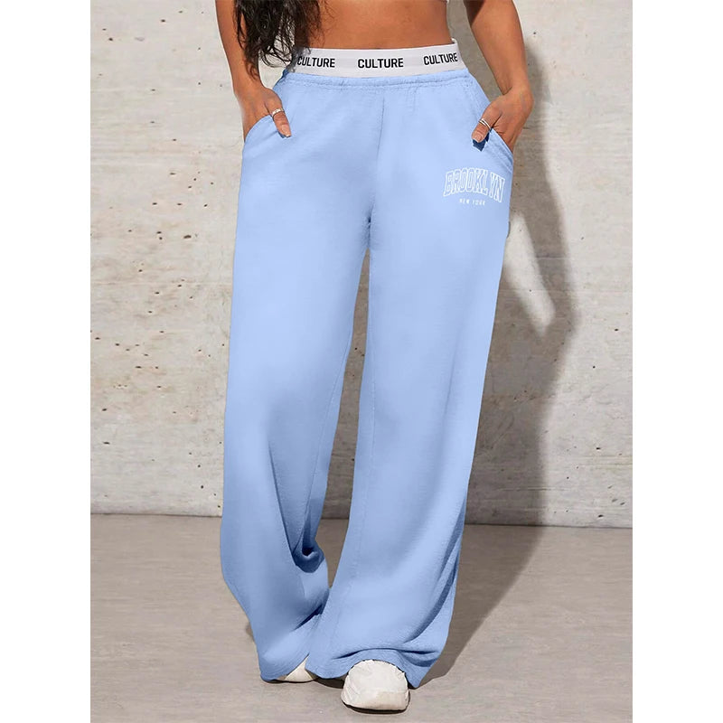 Pantalon Large Femme Imprimé – Style Casual & Confort
