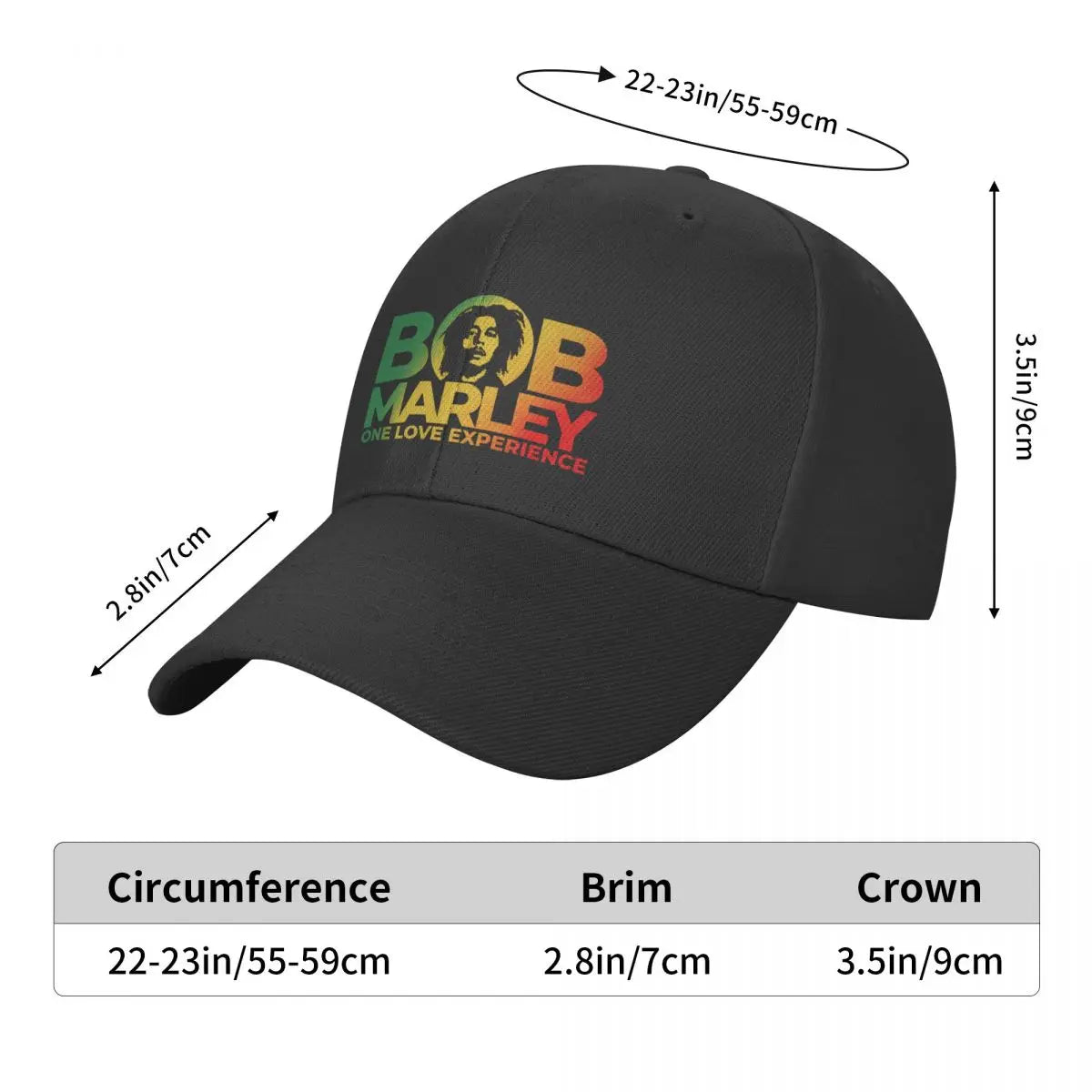 Casquette Bob Marley reggae, Snapback été unisexe ajustable