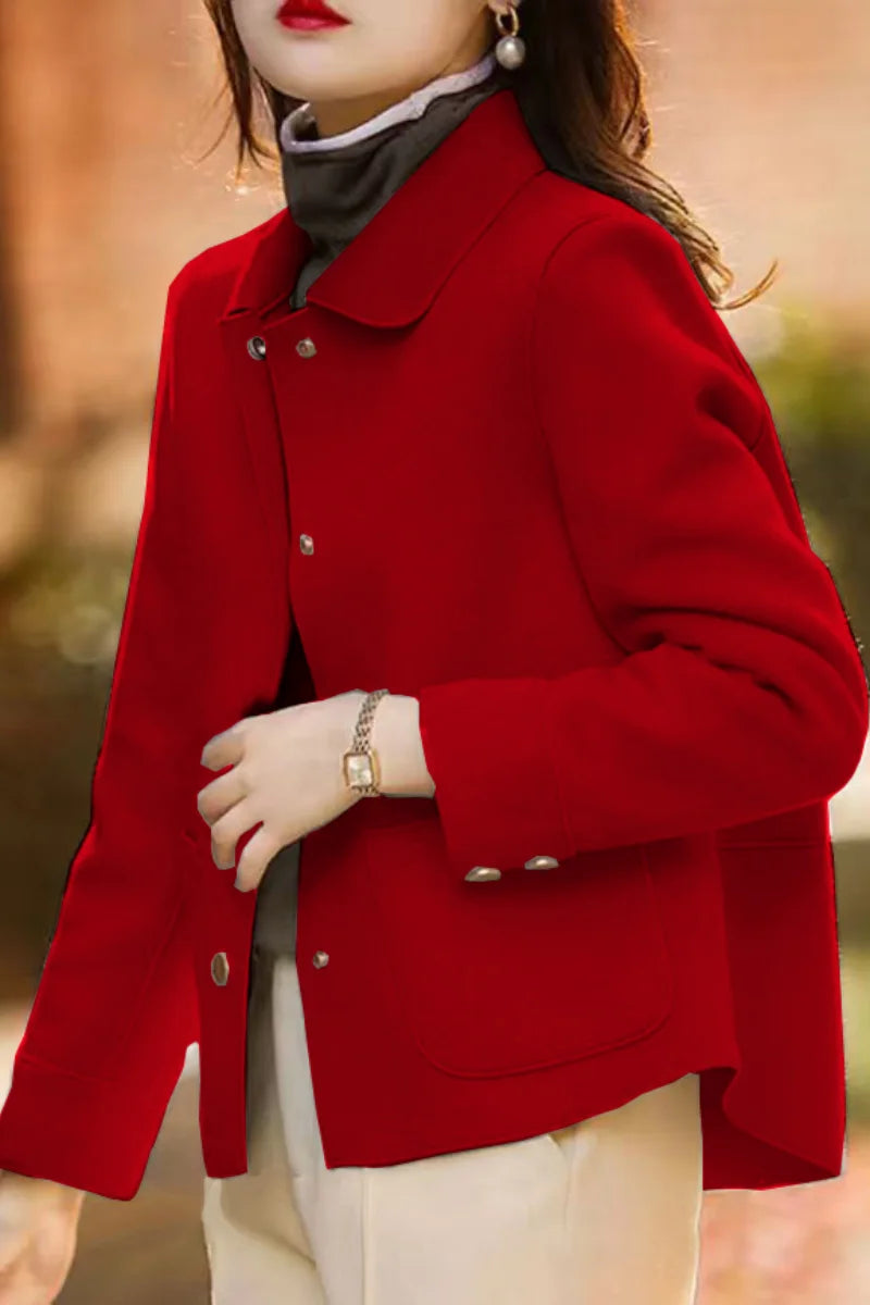 Manteau femme chic 🧥 – Laine courte & col élégant