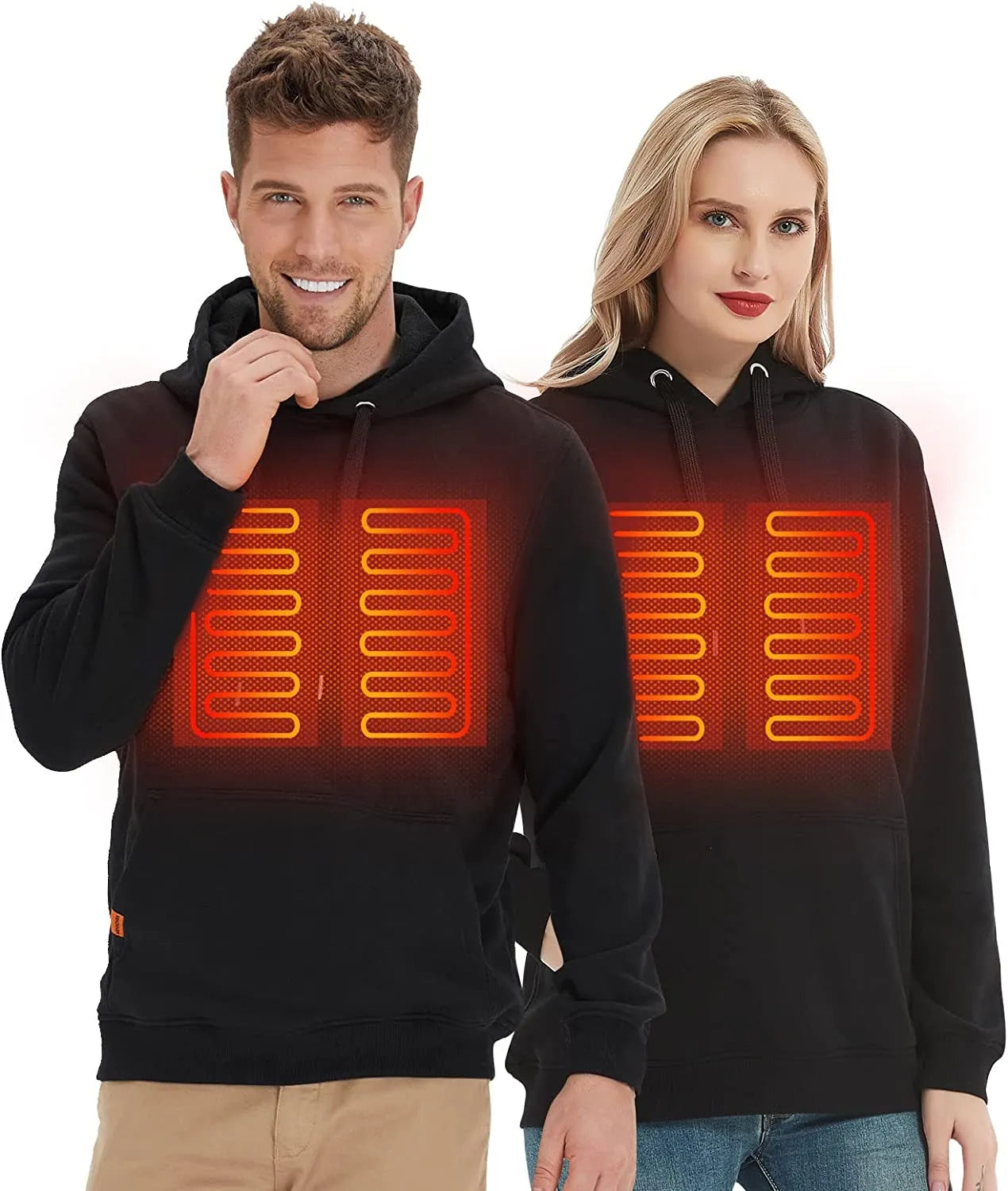 Sweat à capuche chauffant USB unisexe, style streetwear hiver froid