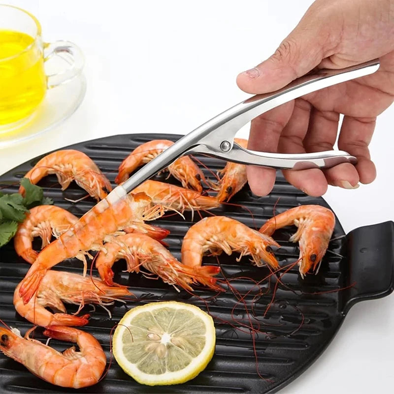 👉 Éplucheur de crevettes en inox – Outil multifonction cuisine