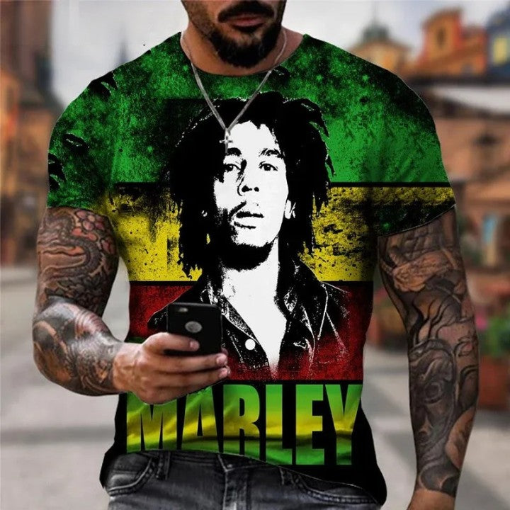 T-shirt oversize Bob Marley pour homme, rock & hip-hop
