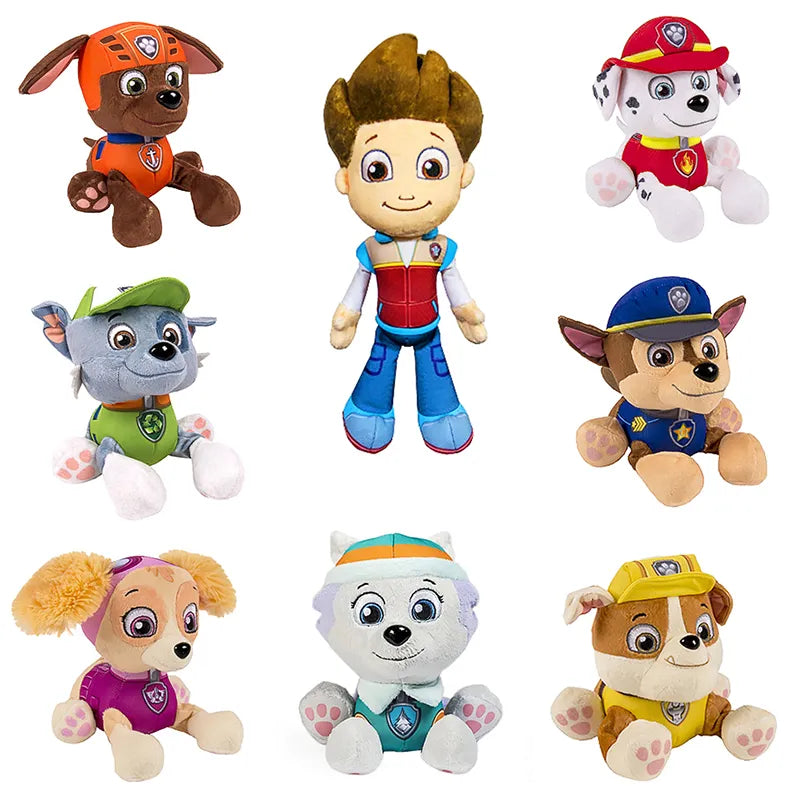 Peluche Paw Patrol 19–27 cm, Chase, Skye, Marshall, jouet enfant