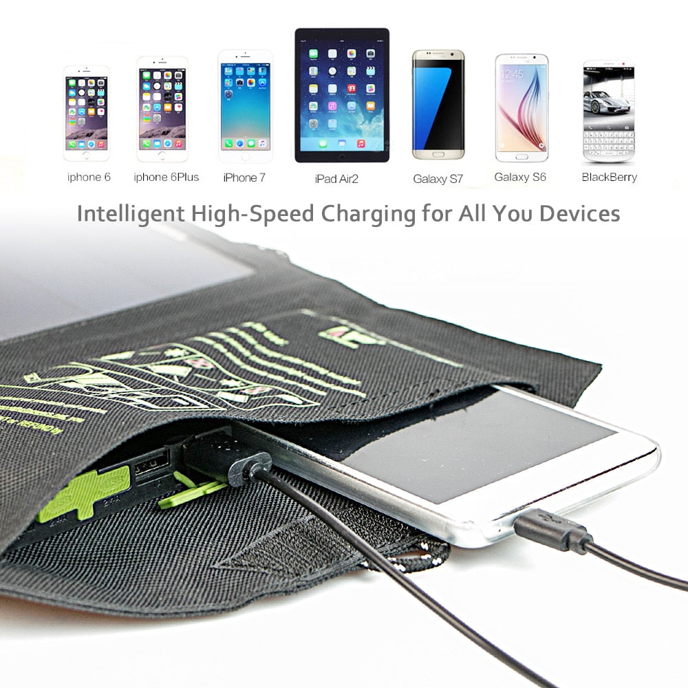 Chargeur solaire 21W 5V avec batterie 10000mAh étanche portable