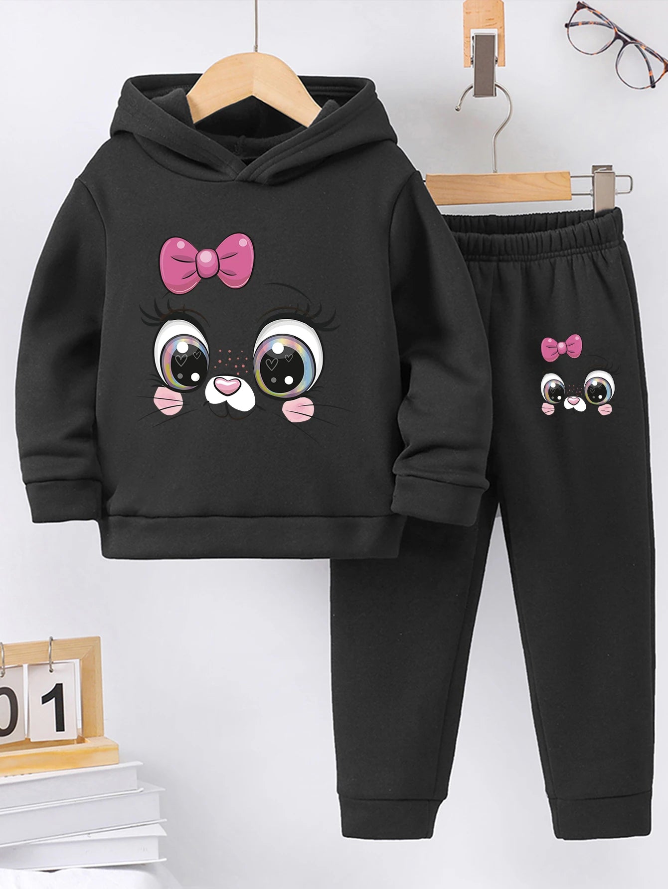 Ensemble sport fille 2 pièces – Sweat à capuche & pantalon chaud