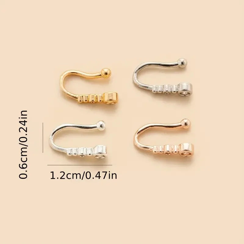 Anneau de Nez Sans Perçage – Chic, Forme U & Zircone Cubique