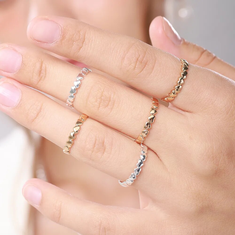 Bague cœur femme acier inoxydable, fiançailles ou mariage