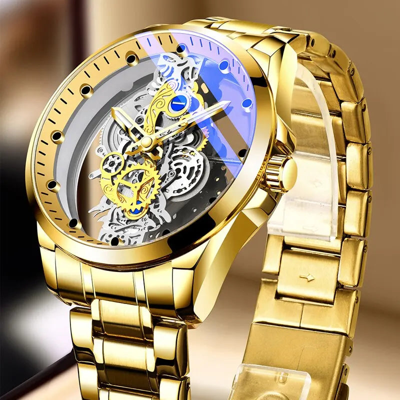 Montre à quartz luxe homme, acier inoxydable, sport & élégance