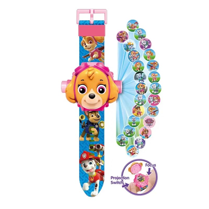 Montre 3D Paw Patrol projection enfant, Chase Marshall Rocky