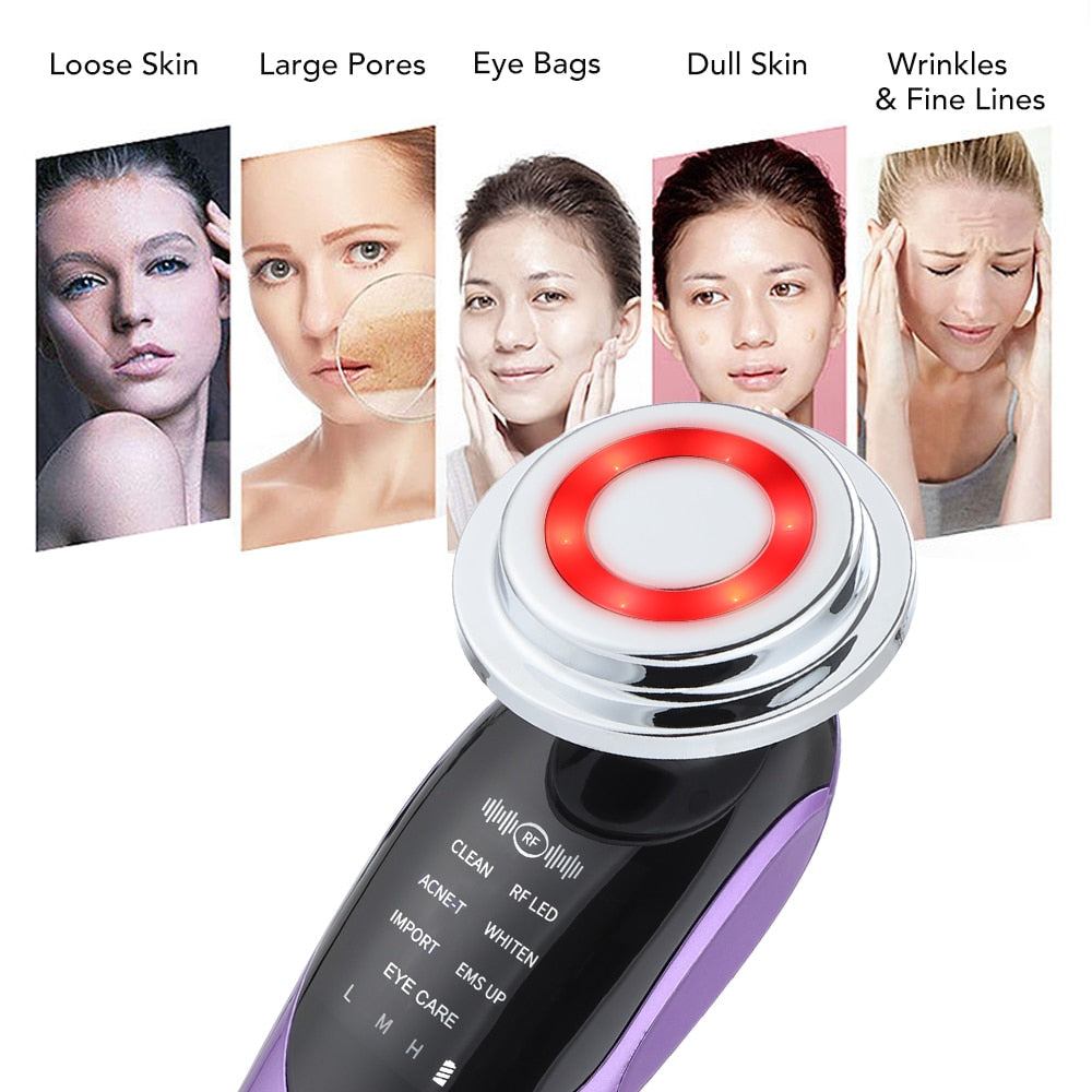 Appareil visage 7 en 1 – Lifting, anti-âge, lumière LED
