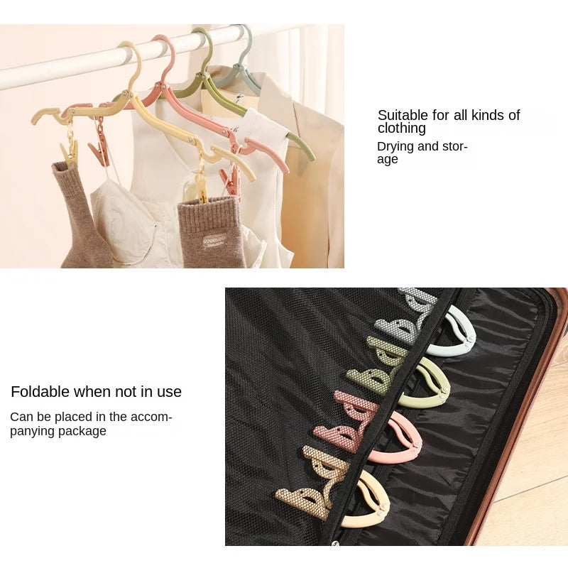 Cintre de voyage pliable avec pinces – Léger et compact