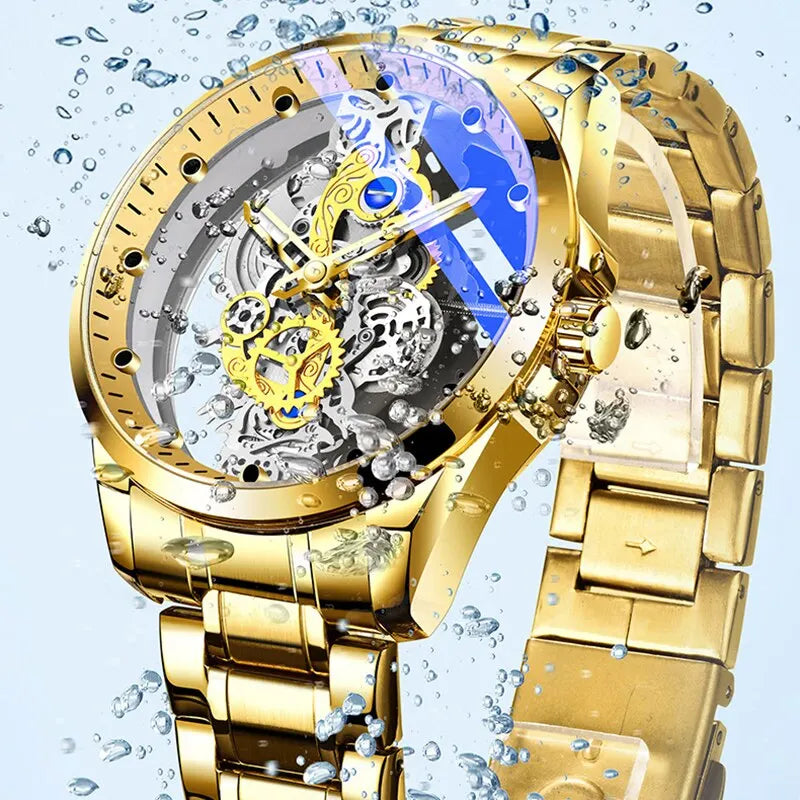 Montre à quartz luxe homme, acier inoxydable, sport & élégance