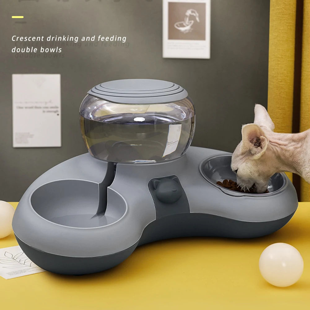 Mangeoire automatique chat/chien avec fontaine et double bol