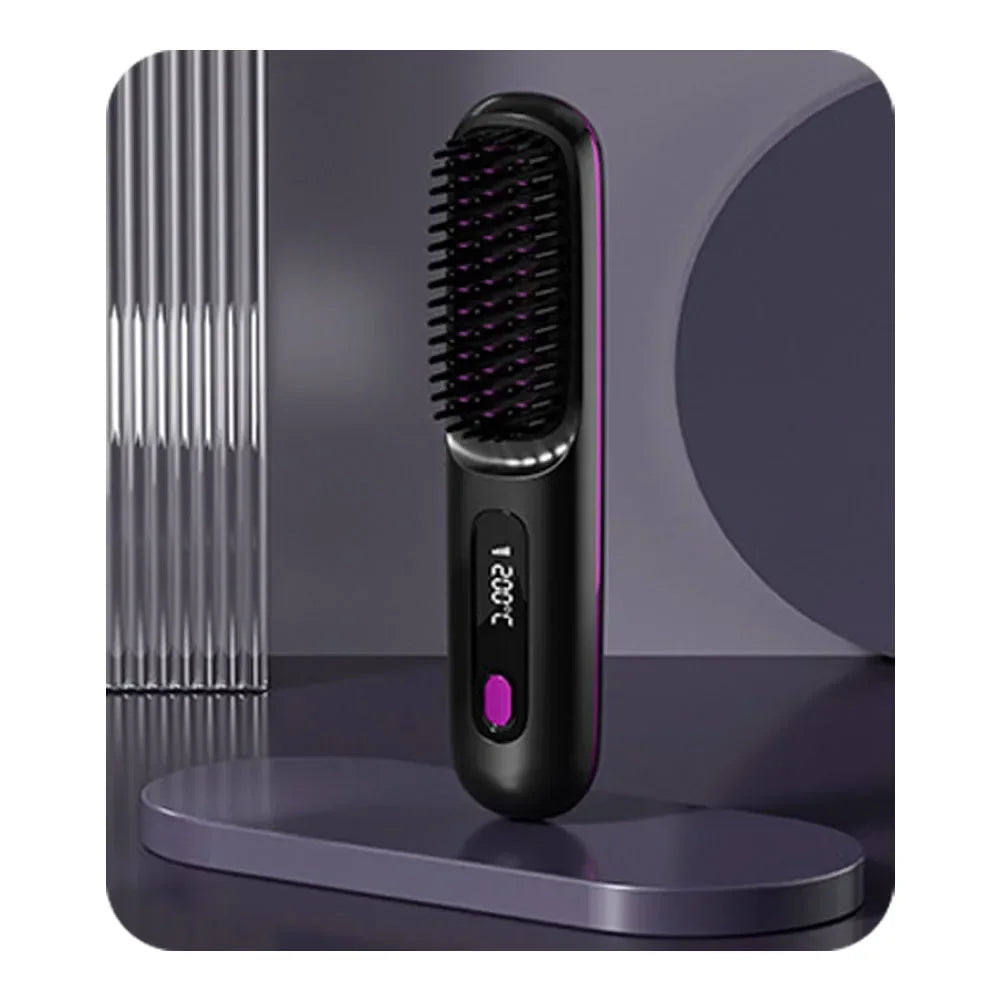 Brosse Lissante Chauffante USB – Lisseur Cheveux Portable