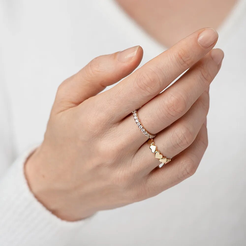 Bague cœur femme acier inoxydable, fiançailles ou mariage