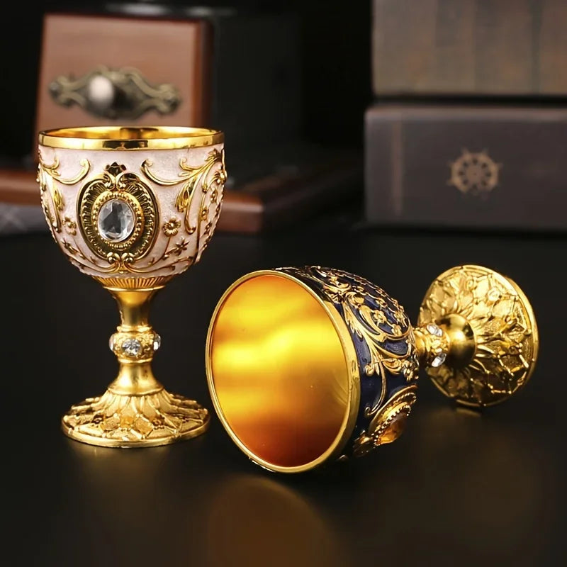 Calice Saint Graal ⚜️ – Coupe médiévale vintage gravée à la main