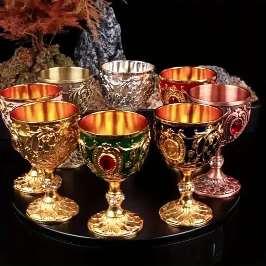 Calice Saint Graal ⚜️ – Coupe médiévale vintage gravée à la main