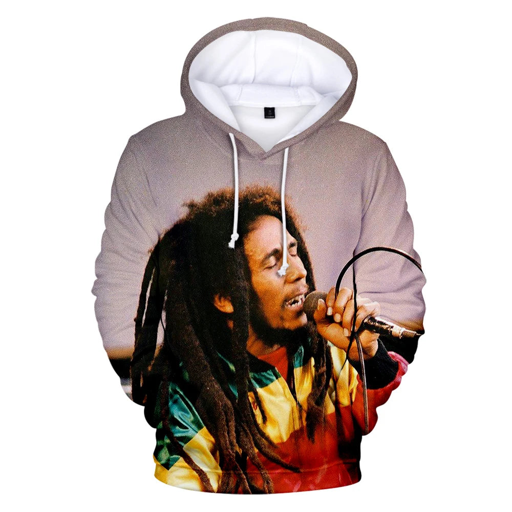 Sweat Bob Marley 3D unisexe, Rock & Reggae, automne-hiver